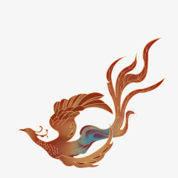 飞舞中国传统吉祥鸟凤凰于飞高清图片