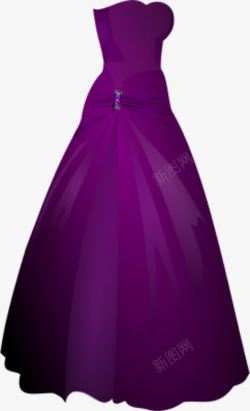 紫色晚礼服素材
