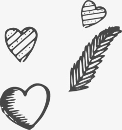 手绘爱心矢量图素材