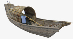 小船蓬破旧古老捕鱼船只素材