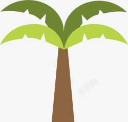 绿色椰子树卡通图案素材