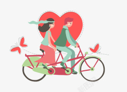 单车旅行的情侣图素材