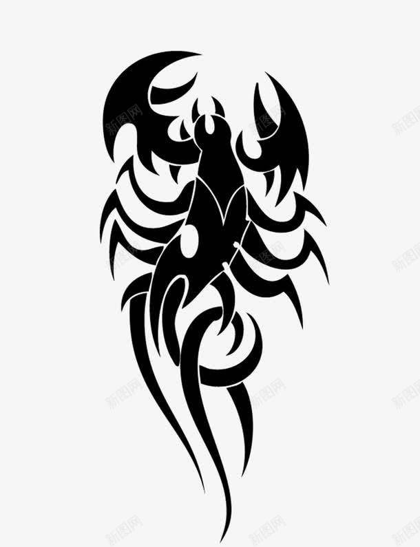 黑色动物纹身图案png免抠素材_88icon https://88icon.com 动物 图案 纹身 蝎子 黑色