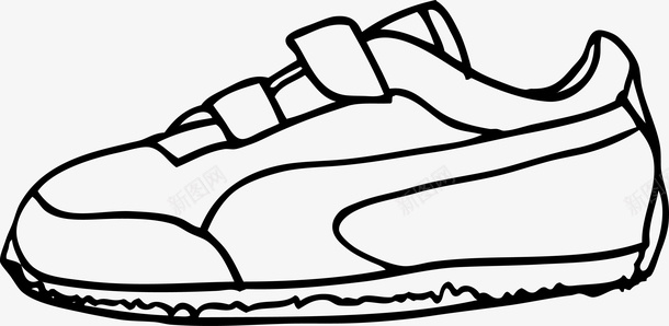 儿童鞋子手绘白色球鞋图标图标