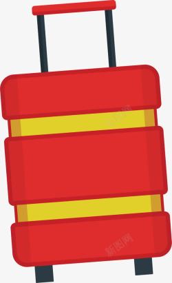 红色旅游季行李箱矢量图素材