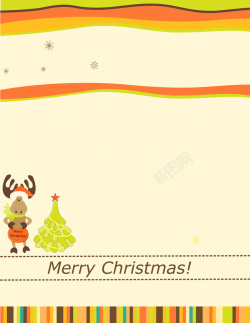 条纹麋鹿素材卡通条纹麋鹿圣诞海报背景矢量图高清图片