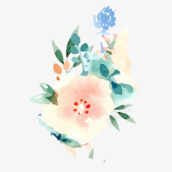 水彩彩绘创意花卉花朵装饰素矢量图素材