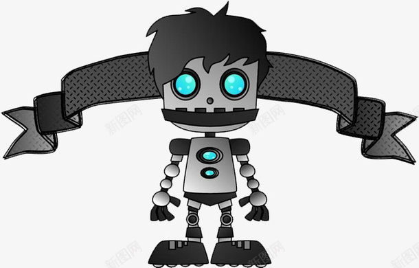 暗黑系的机器人装饰png免抠素材_88icon https://88icon.com 卡通手绘 可爱画风 教育 机器人 机器人眼睛 标签 眼睛 科技 装饰