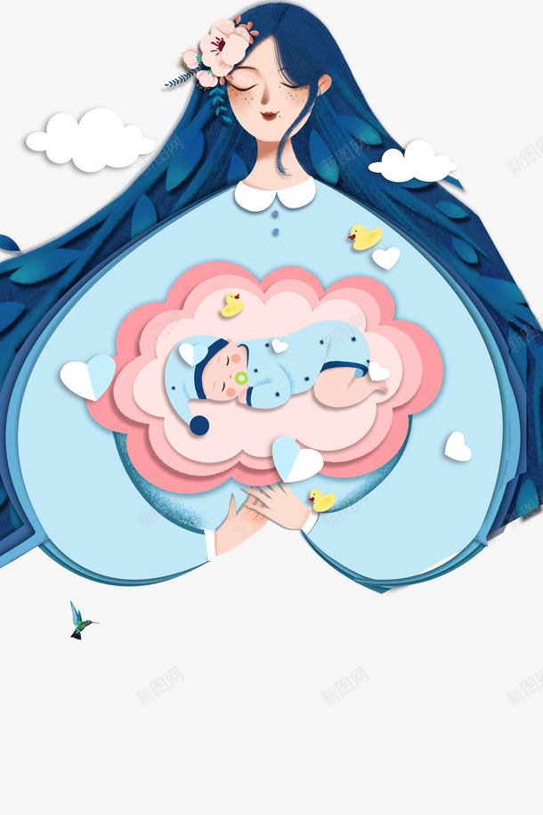 手绘母子卡通人物元素psd免抠素材_88icon https://88icon.com 人物元素 卡通人物 妈妈和儿子手绘 婴儿元素 手绘元素 母子