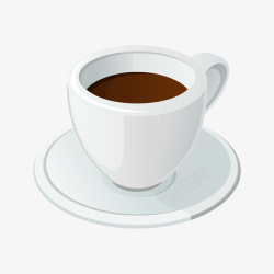 白色陶瓷精美咖啡杯矢量图素材