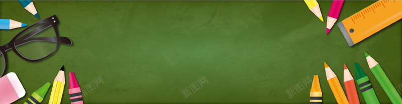 返校啦文具总动员矢量图ai设计背景_88icon https://88icon.com 卡通 学校 手绘 海报banner 眼镜 童趣 绿色黑板 铅笔 矢量图