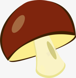 咖啡色卡通蘑菇素材