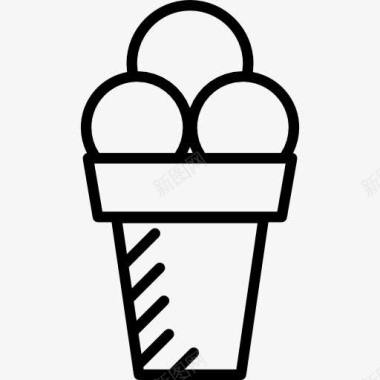 冰淇淋矢量图三球冰淇淋图标图标