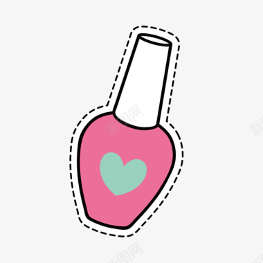 粉色的存钱罐粉色指甲油图标矢量图图标