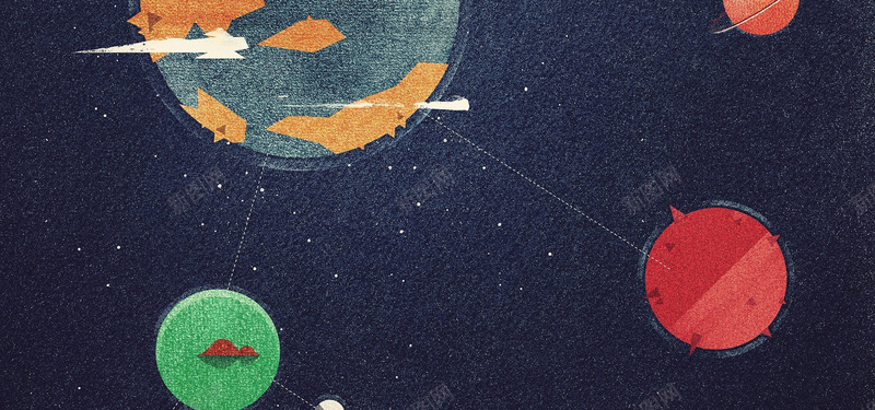 童趣宇宙海报背景jpg设计背景_88icon https://88icon.com 卡通 手绘 星球 海报banner 深蓝色 科技 科技感 科技风 童趣 高科技