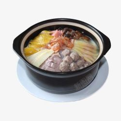 肉什锦贡丸虾砂锅土豆粉实物素材