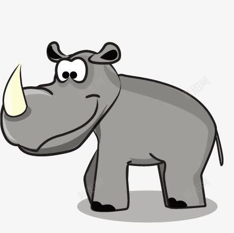 卡通手绘动物png免抠素材_88icon https://88icon.com 动物 卡通 手绘 犀牛 画画动物