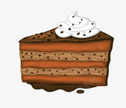 卡通手绘巧克力三角蛋糕素材