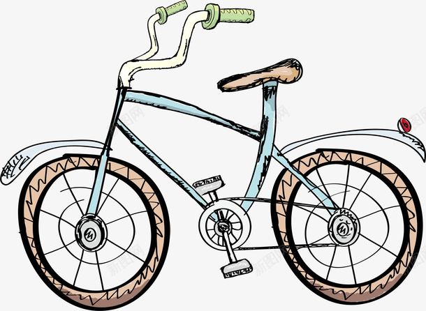 蓝色卡通自行车png免抠素材_88icon https://88icon.com 免抠PNG 卡通 手绘 自行车 蓝色 装饰图案