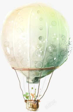 手绘圆形气泡热气球创意素材