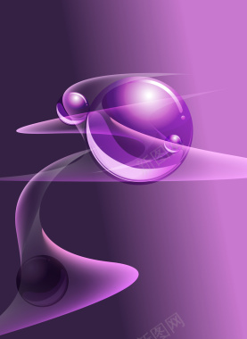 立休几何光球浪漫条纹紫色海报封面背景矢量图背景
