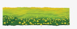 绿色草原花朵装饰矢量图素材