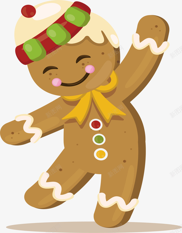 欢快的饼干小人矢量图ai免抠素材_88icon https://88icon.com 圣诞节 圣诞饼干 小人饼干 矢量png 跳舞饼干 饼干 矢量图