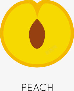 好吃的黄桃矢量图素材