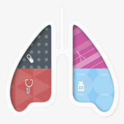 人体肺器官卡通插画素材