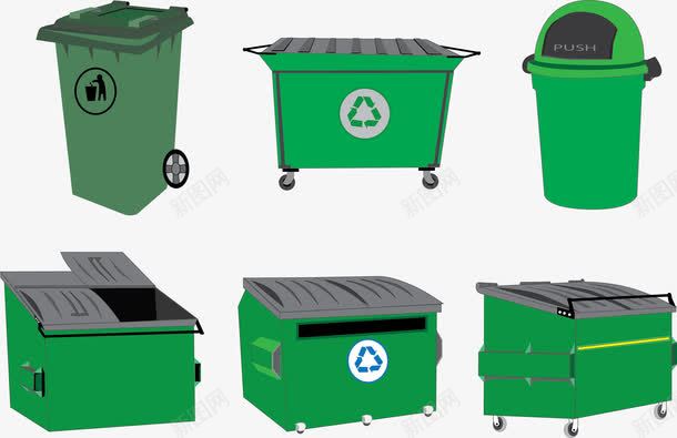 回收箱png免抠素材_88icon https://88icon.com 回收箱 垃圾箱 绿色