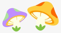卡通植物彩色蘑菇素材