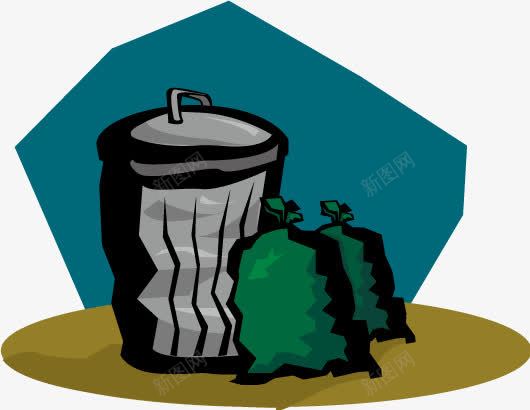 卡通垃圾桶垃圾袋png免抠素材_88icon https://88icon.com 垃圾桶 垃圾桶卡通 垃圾袋 矢量卡通