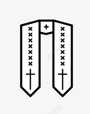天主教的基督教的教堂长袍围巾天图标图标