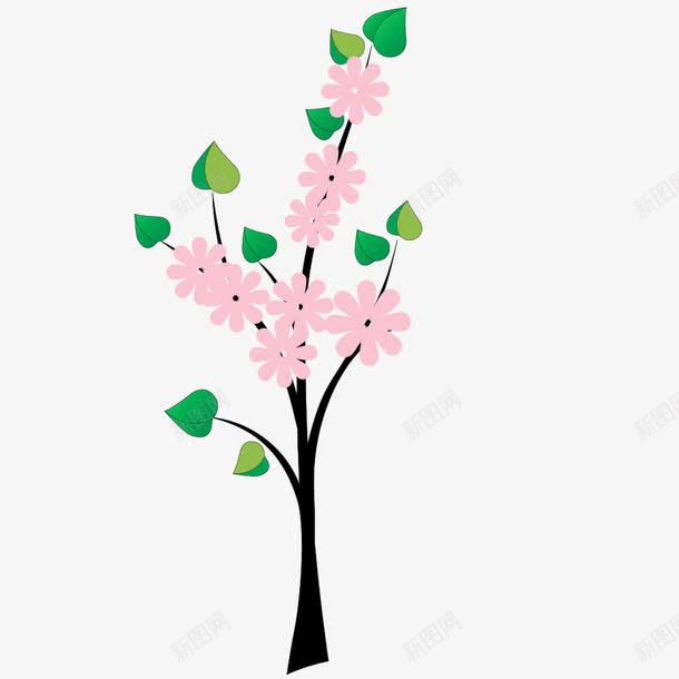 小花小树png免抠素材_88icon https://88icon.com 卡通 叶子 小树 小花 手绘 爱心 粉色 绿色