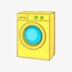黄色洗衣机黄色简约滚筒洗衣机高清图片