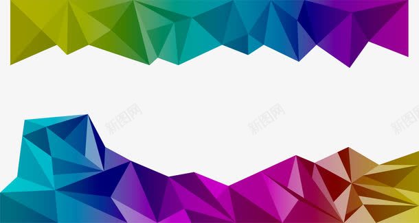 彩色低多边形边框png免抠素材_88icon https://88icon.com 低多边形 低多边形边框 彩色边框 矢量素材