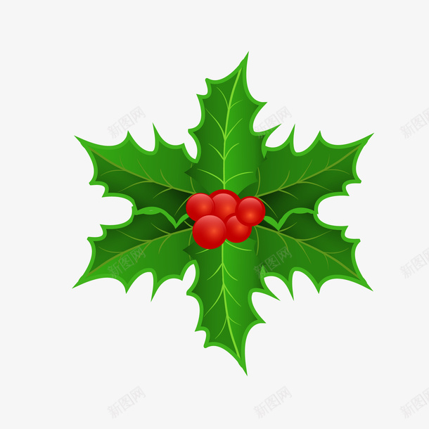 圣诞节装饰元素矢量图ai免抠素材_88icon https://88icon.com 圣诞节 绿色植物 节日元素 装饰元素 矢量图