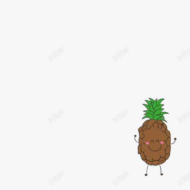 卡通水果可爱菠萝png免抠素材_88icon https://88icon.com 卡通 可爱 水果 菠萝