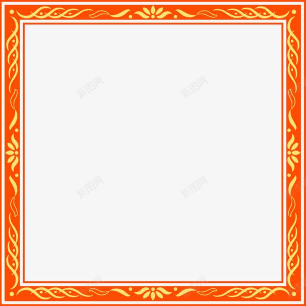黄红色花纹边框包装png免抠素材_88icon https://88icon.com 包装 红色 花纹 边框