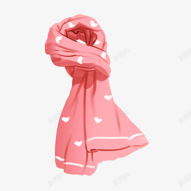 手绘可爱粉色围巾png免抠素材_88icon https://88icon.com 卡通 可爱 手绘 粉色围巾