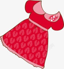 红色儿童裙子素材