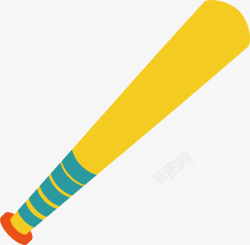 黄色棒球棒矢量图素材