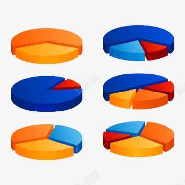 理财饼状图彩色饼状图图标图标