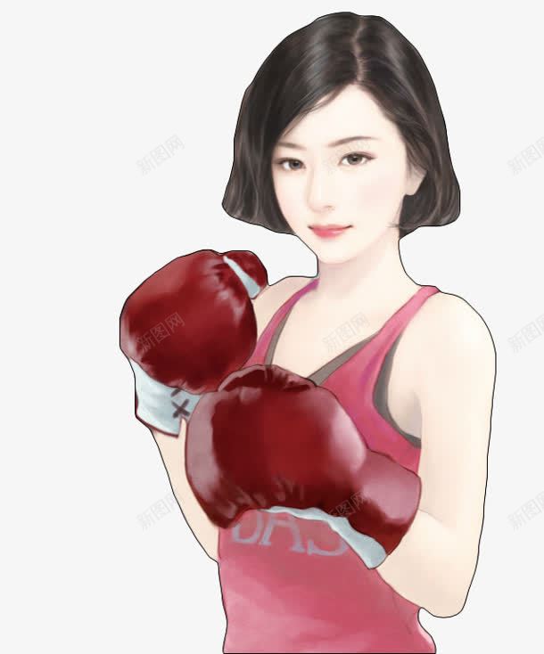 手绘拳套短发女子png免抠素材_88icon https://88icon.com 女子 手绘 拳套 短发