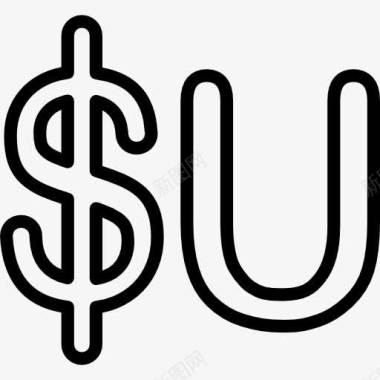 雪花符号乌拉圭比索货币符号图标图标