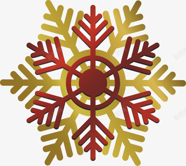 红色金色节日雪花矢量图eps免抠素材_88icon https://88icon.com 冬季雪花 圣诞雪花 金色 黄色 矢量图