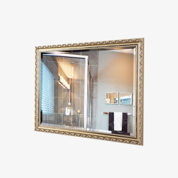 宫廷镜子古典金色浴室镜子高清图片