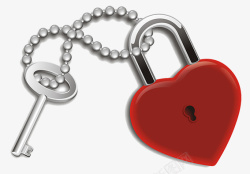 心形钥匙锁素材