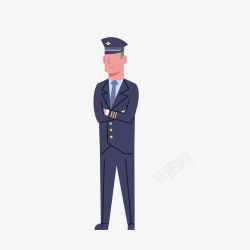 站立的男警察卡通图素材