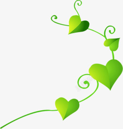 绿色质感花纹爱心树叶素材